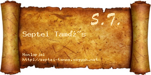 Septei Tamás névjegykártya